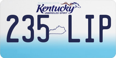 KY license plate 235LIP