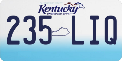 KY license plate 235LIQ