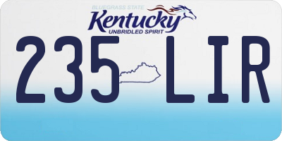 KY license plate 235LIR