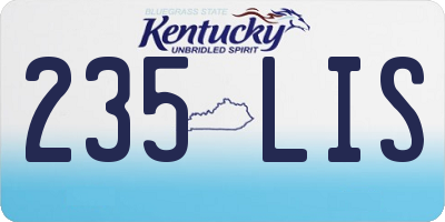 KY license plate 235LIS