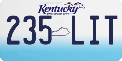 KY license plate 235LIT