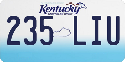 KY license plate 235LIU