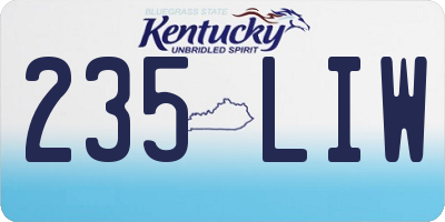 KY license plate 235LIW