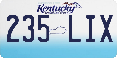 KY license plate 235LIX