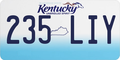 KY license plate 235LIY