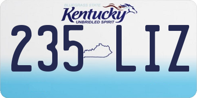 KY license plate 235LIZ