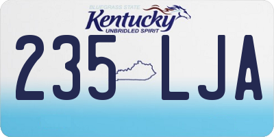 KY license plate 235LJA