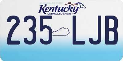KY license plate 235LJB