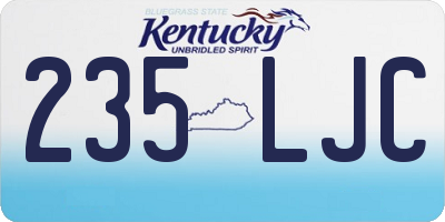 KY license plate 235LJC