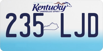 KY license plate 235LJD