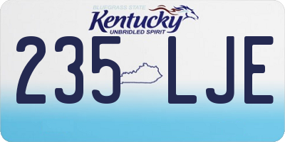 KY license plate 235LJE