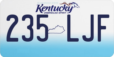 KY license plate 235LJF