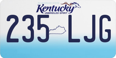 KY license plate 235LJG