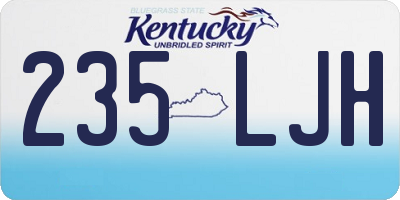 KY license plate 235LJH
