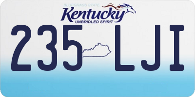 KY license plate 235LJI