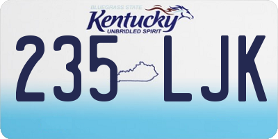 KY license plate 235LJK