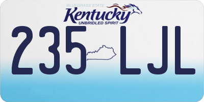 KY license plate 235LJL