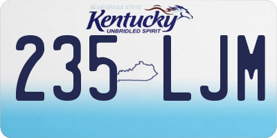 KY license plate 235LJM