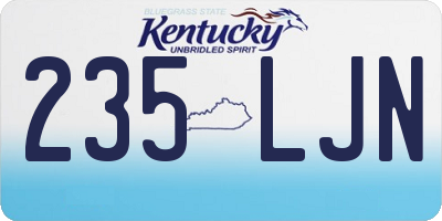 KY license plate 235LJN