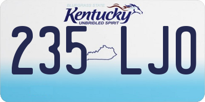 KY license plate 235LJO
