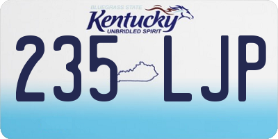 KY license plate 235LJP
