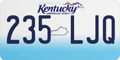 KY license plate 235LJQ