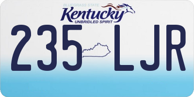 KY license plate 235LJR