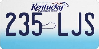 KY license plate 235LJS
