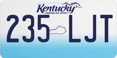 KY license plate 235LJT