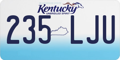 KY license plate 235LJU