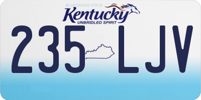 KY license plate 235LJV