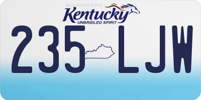 KY license plate 235LJW