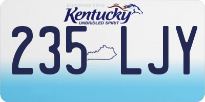 KY license plate 235LJY