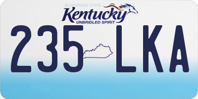 KY license plate 235LKA