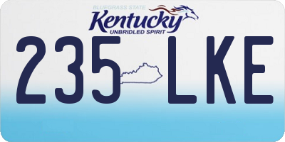 KY license plate 235LKE