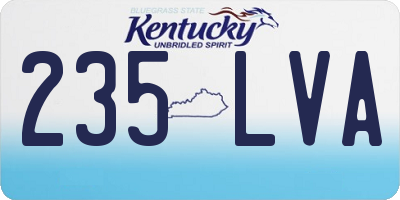 KY license plate 235LVA