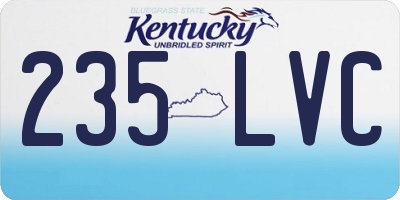 KY license plate 235LVC