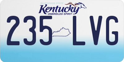 KY license plate 235LVG