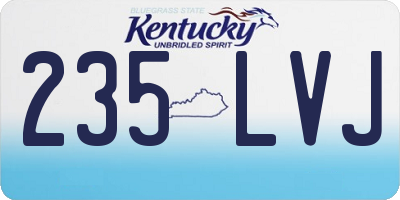 KY license plate 235LVJ