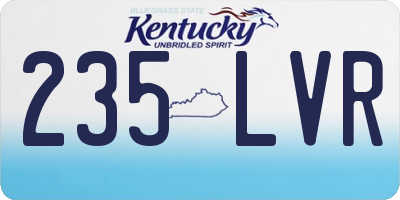 KY license plate 235LVR