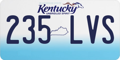 KY license plate 235LVS