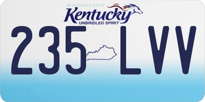 KY license plate 235LVV