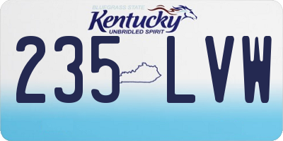 KY license plate 235LVW