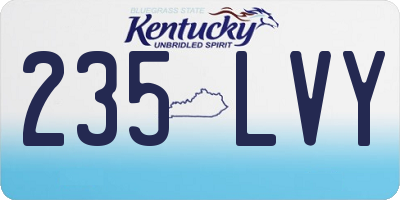 KY license plate 235LVY