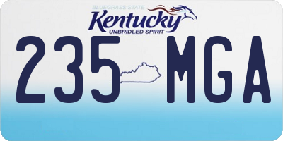 KY license plate 235MGA