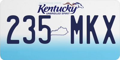 KY license plate 235MKX