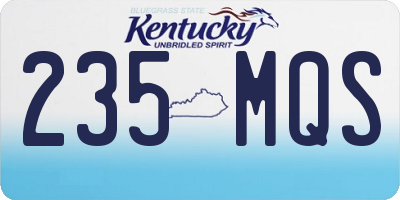 KY license plate 235MQS