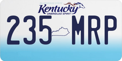 KY license plate 235MRP