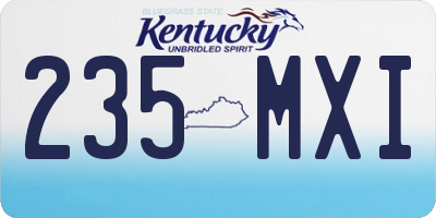 KY license plate 235MXI