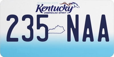 KY license plate 235NAA